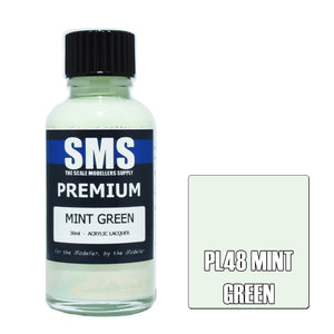 The Scale Modellers Supply - PL48 Premium MINT GREEN Acrylic Lacquer 30ml Bottle