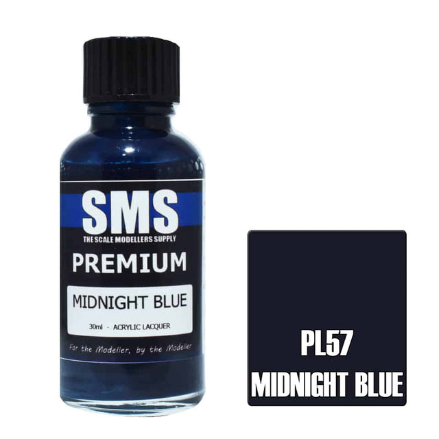 The Scale Modellers Supply - PL57 Premium MIDNIGHT BLUE Acrylic Lacquer 30ml Bottle