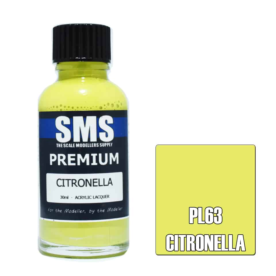 The Scale Modellers Supply - PL63 Premium CITRONELLA Lacquer 30ml Bottle