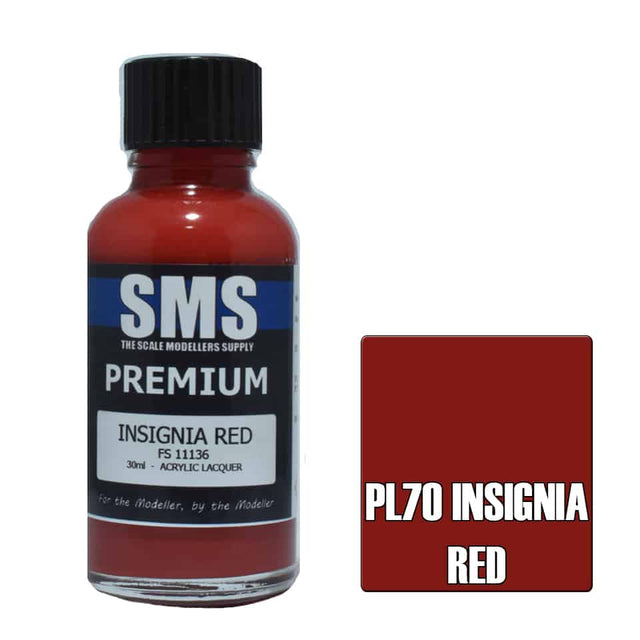The Scale Modellers Supply - PL70 Premium INSIGNIA RED Acrylic Lacquer 30ml Bottle