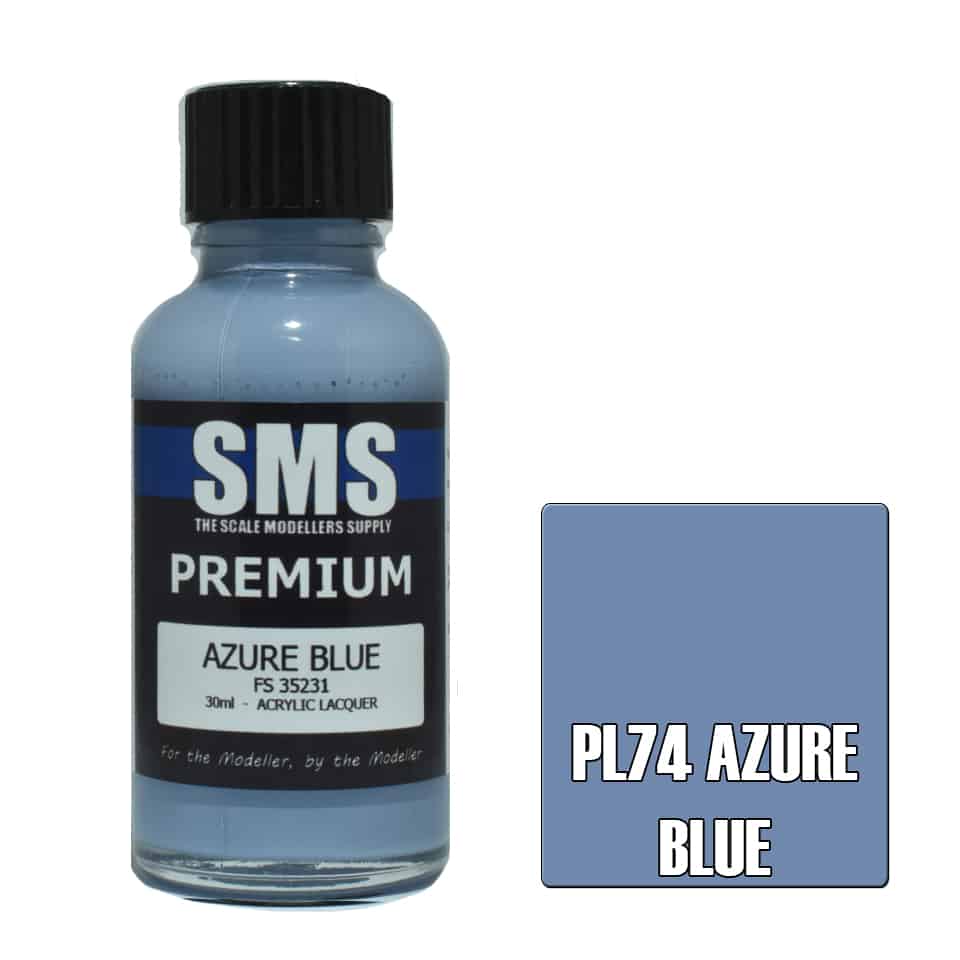 The Scale Modellers Supply - PL74 Premium AZURE BLUE Acrylic Lacquer 30ml Bottle