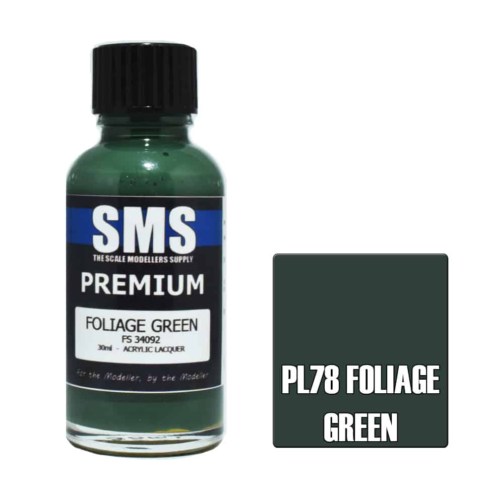 The Scale Modellers Supply - PL78 Premium FOLIAGE GREEN Acrylic Lacquer 30ml Bottle