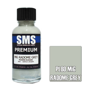 The Scale Modellers Supply - PL80 Premium MIG RADOME GREY Acrylic Lacquer 30ml Bottle