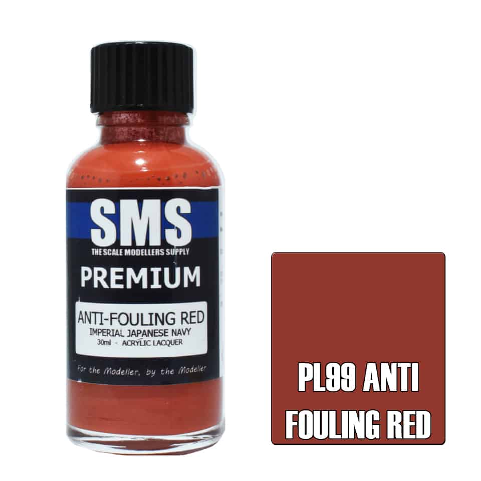 The Scale Modellers Supply - PL99 Premium ANTI FOULING RED Acrylic Lacquer 30ml Bottle