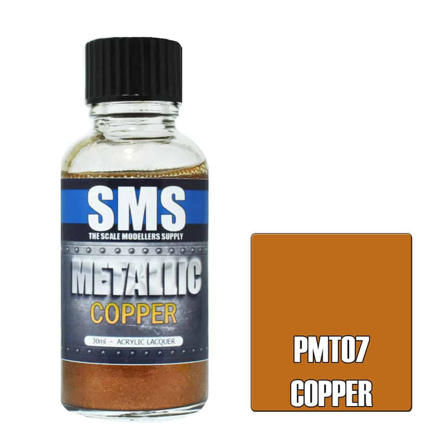The Scale Modellers Supply - PMT07 Metallic Copper Acrylic Lacquer 30ml Bottle