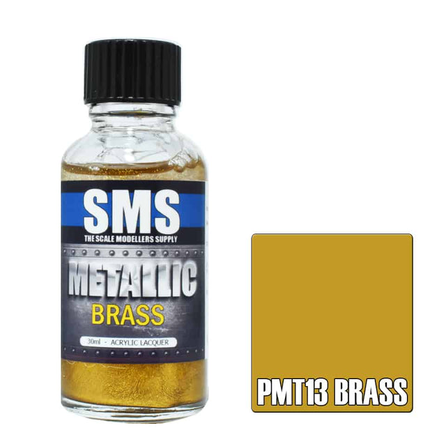 The Scale Modellers Supply - PMT13 Metallic Brass Acrylic Lacquer 30ml Bottle