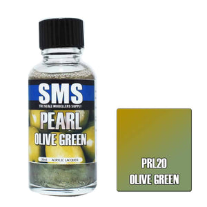 The Scale Modellers Supply - PRL20 PEARL OLIVE GREEN Acrylic Lacquer 30ml Bottle