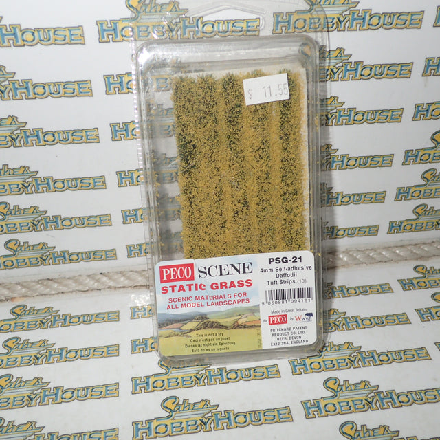 Peco Scene PSG-21 - 4mm Self-Adhesive Daffodil Tuft Strips Pack of 10