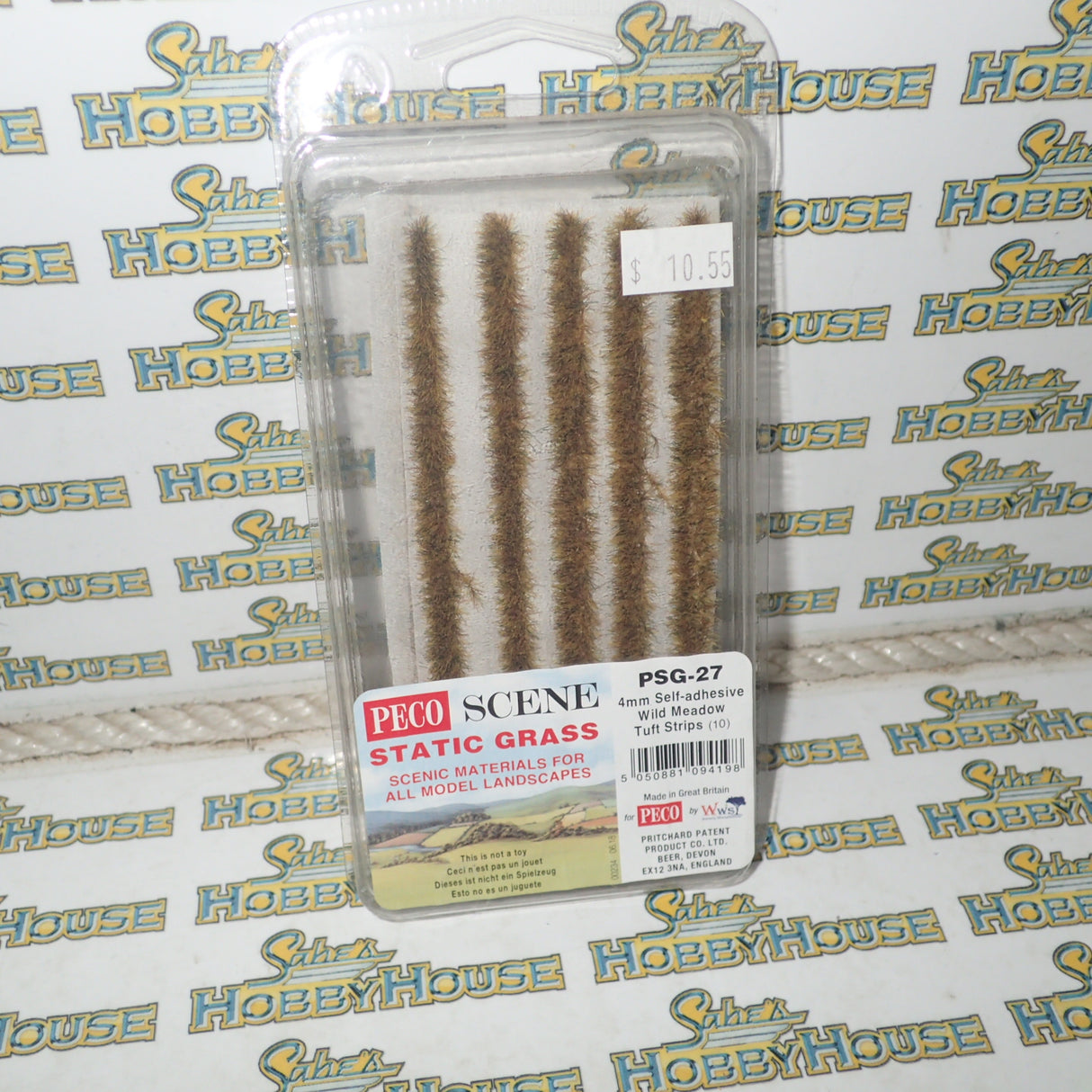 Peco Scene PSG-27 - 4mm Self-Adhesive Wild Meadow Tuft Strips Pack of 10