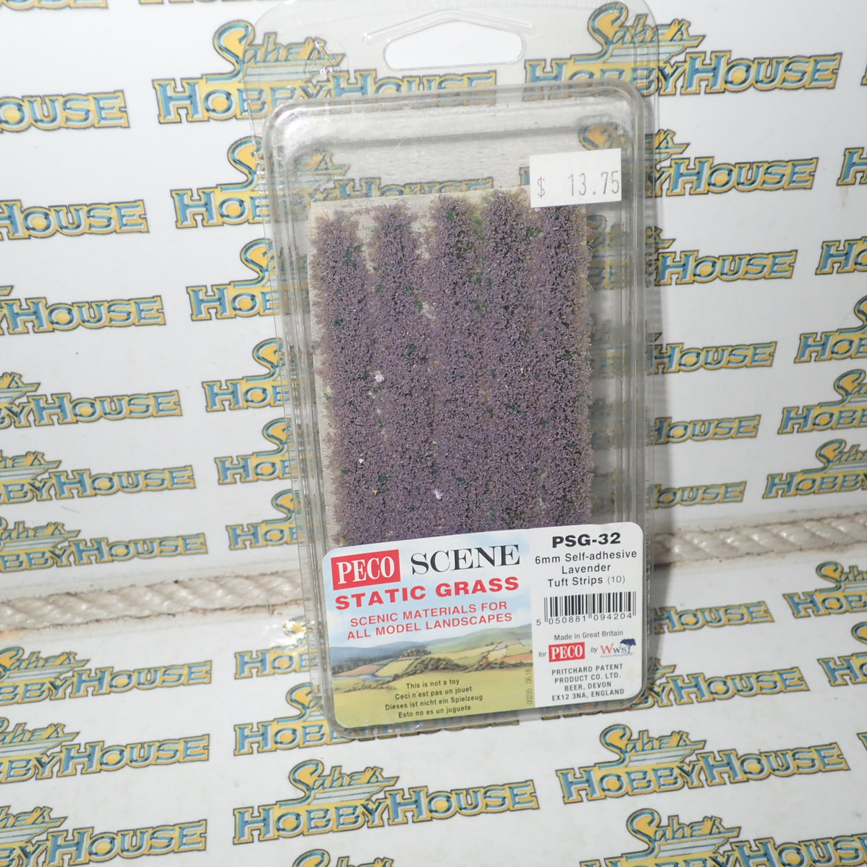 Peco Scene PSG-32 - 6mm Self-Adhesive Lavender Tuft Strips Pack of 10