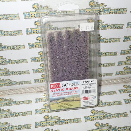 Peco Scene PSG-32 - 6mm Self-Adhesive Lavender Tuft Strips Pack of 10