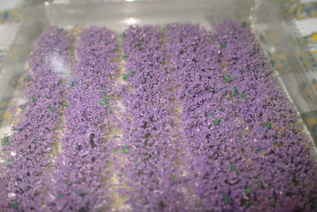 Peco Scene PSG-32 - 6mm Self-Adhesive Lavender Tuft Strips Pack of 10