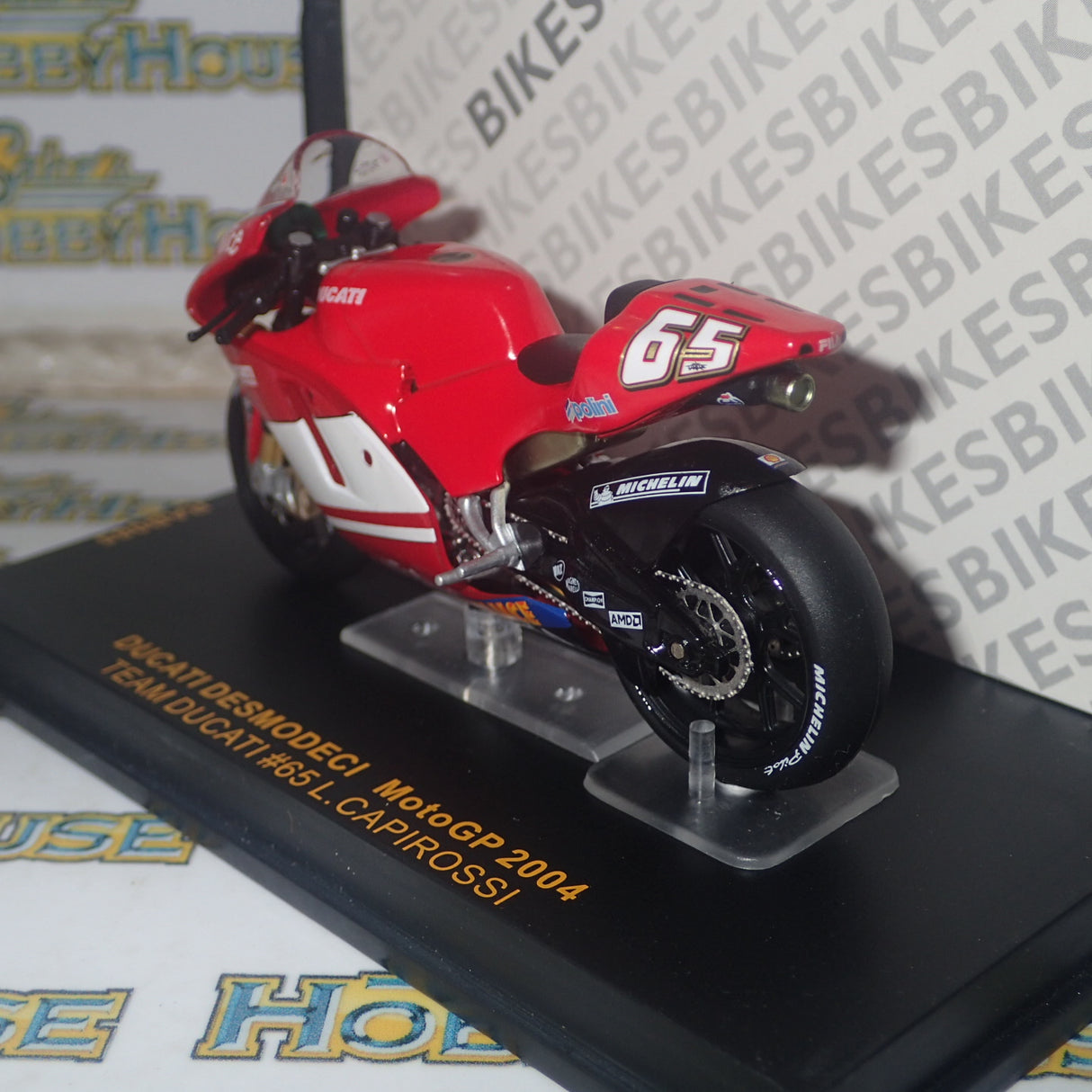 IXO Models RAB085 - 1/24 Scale - Ducati Desmodeci #65 L.Capirossi Superbike World Champion 2001 Scale Model Replica