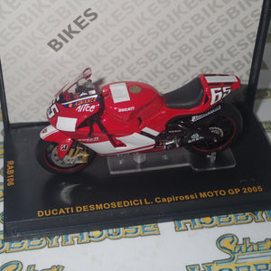 IXO Models RAB106 - 1/24 Scale Ducati Desmosedici #65 L.Capirossi MotoGP 2005 Scale Model Replica