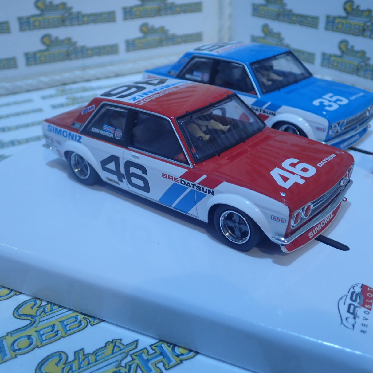 Revo Slot RS0202 – 1/32 Scale DATSUN 510 TWIN SET #35 & #46 SCCA TRANSAM 1972 Mike Downs & John Morton