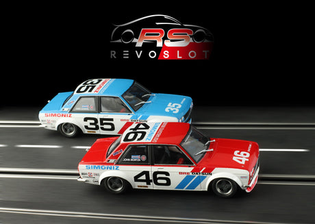 Revo Slot RS0202 – 1/32 Scale DATSUN 510 TWIN SET #35 & #46 SCCA TRANSAM 1972 Mike Downs & John Morton