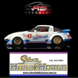 Revo Slot RS093 – 1/32 Scale Mazda RX-7 n.43 Bathurst 1000 - 1983 Peter Stuyvesant - International Racing - A. Moffat - Y. Katayama