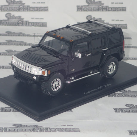 Spark Models S0873 D1 - 1/43 Scale - Hummer H3 2006 in Black Scale Model Replica