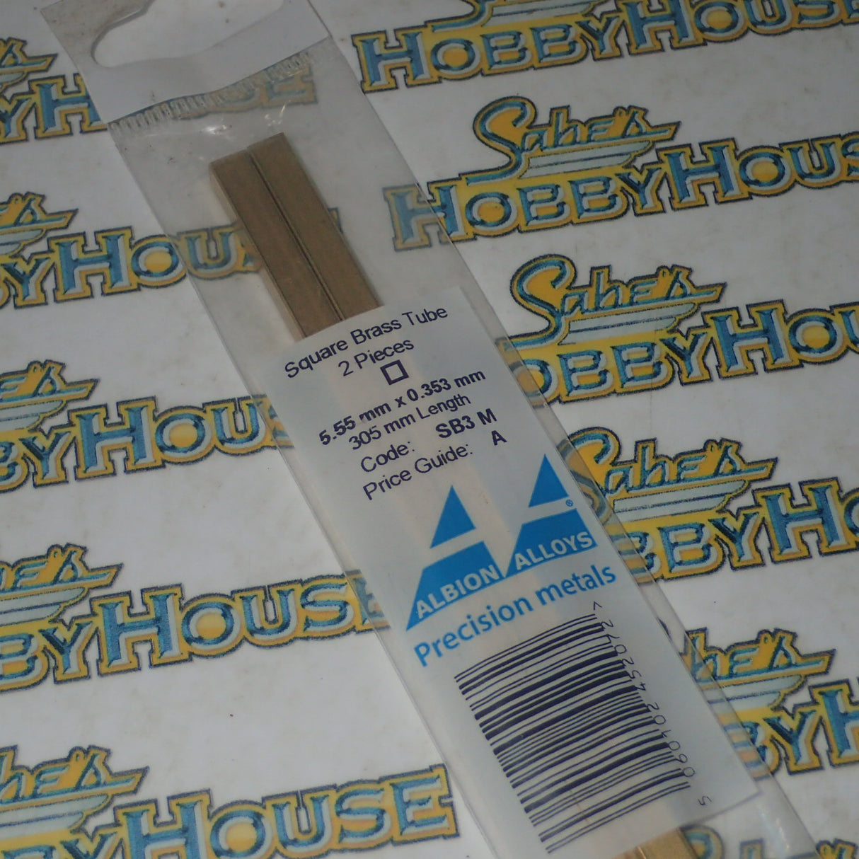 Albion Alloys SB3 M - Precision Metals Square Brass Tube (5.55mm X 0.353mm) 305mm Long