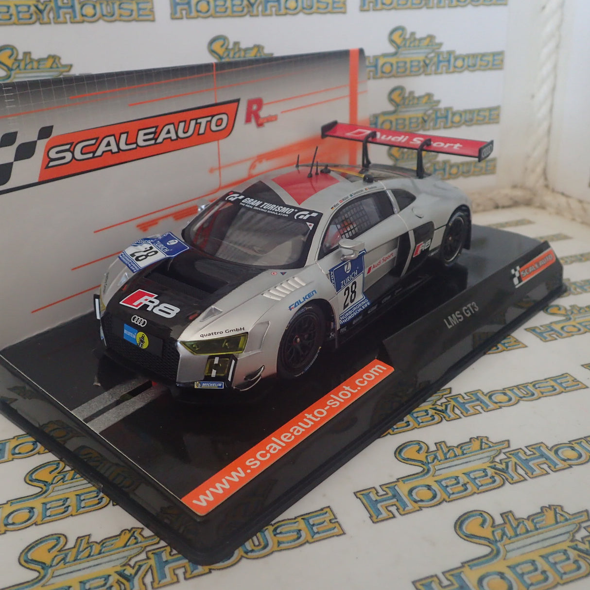 Scaleauto SC-6163R - 1/32 Scale - Audi R8 LMS GT3 24h Nurburgring 2015 #28 R Chassis Slot Car