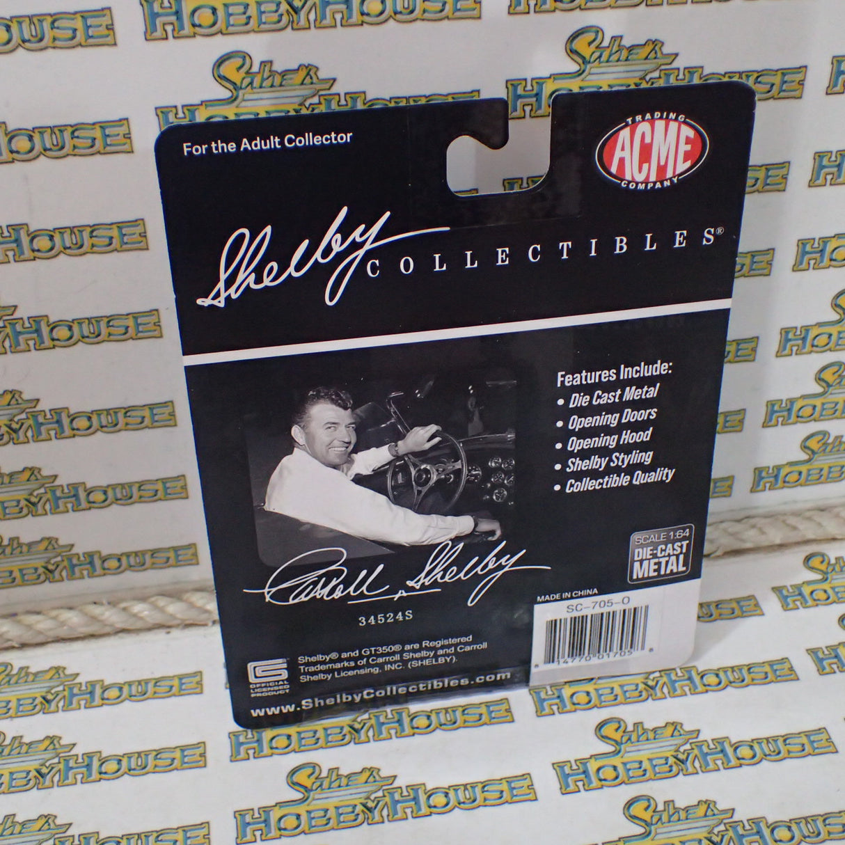 Shelby Collectibles SC-705-O - 1/64 1965 Shelby Cobra 427 S/C - Orange w/ Black Stripes