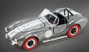 Shelby Collectibles SC-705-M - 1/64 1965 Shelby Cobra 427 S/C - Raw Metal w/ Red Tires