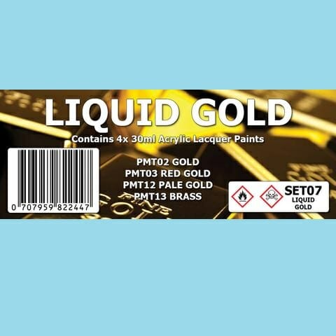 The Scale Modellers Supply - LIQUID GOLD COLOUR SET Acrylic Lacquer 4x 30ml Bottles Set #SET07