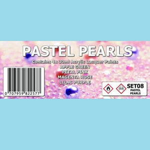The Scale Modellers Supply - PASTEL PEARLS COLOUR SET Acrylic Lacquer 4x 30ml Bottles Set #SET08