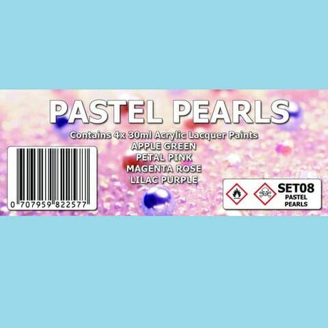 The Scale Modellers Supply - PASTEL PEARLS COLOUR SET Acrylic Lacquer 4x 30ml Bottles Set #SET08