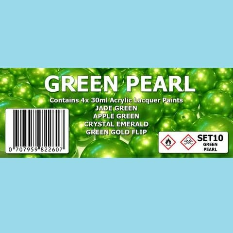 The Scale Modellers Supply - GREEN PEARL COLOUR SET Acrylic Lacquer 4x 30ml Bottles Set #SET10