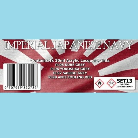 The Scale Modellers Supply - IMPERIAL JAPANESE NAVY COLOUR SET Acrylic Lacquer 4x 30ml Bottles Set #SET13