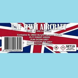 The Scale Modellers Supply - RAF WWII DESERT SCHEME #2 COLOUR SET Acrylic Lacquer 4x 30ml Bottles Set #SET19