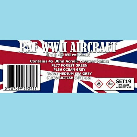 The Scale Modellers Supply - RAF WWII DESERT SCHEME #2 COLOUR SET Acrylic Lacquer 4x 30ml Bottles Set #SET19