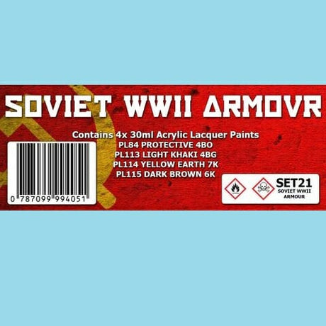 The Scale Modellers Supply - SOVIET WWII ARMOUR COLOUR SET Acrylic Lacquer 4x 30ml Bottles Set #SET21