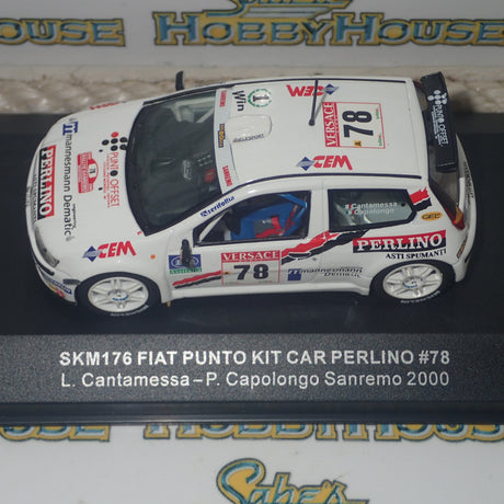 SKID SKM176 - 1/43 Scale Fiat Punto Kit Car Perlino #78 L. Cantamessa - P. Capolono Sanremo 2000 Diecast Scale Model Replica