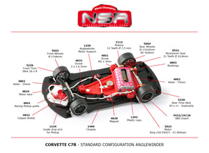 NSR SLOT CARS - 1:32 SCALE N0159AW Corvette C7R Martini Racing #21 - White SLOT CAR