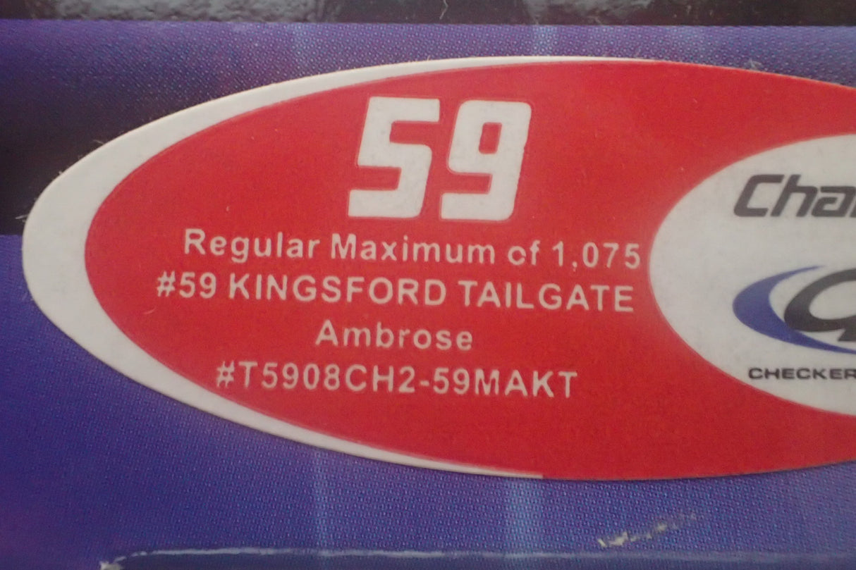 CFS Checkered Flag Sports - 1/24 Scale - Champion Series - 2008 Ambrose #59 “Kingsford Tailgate” Ford Fusion Diecast Model Replica