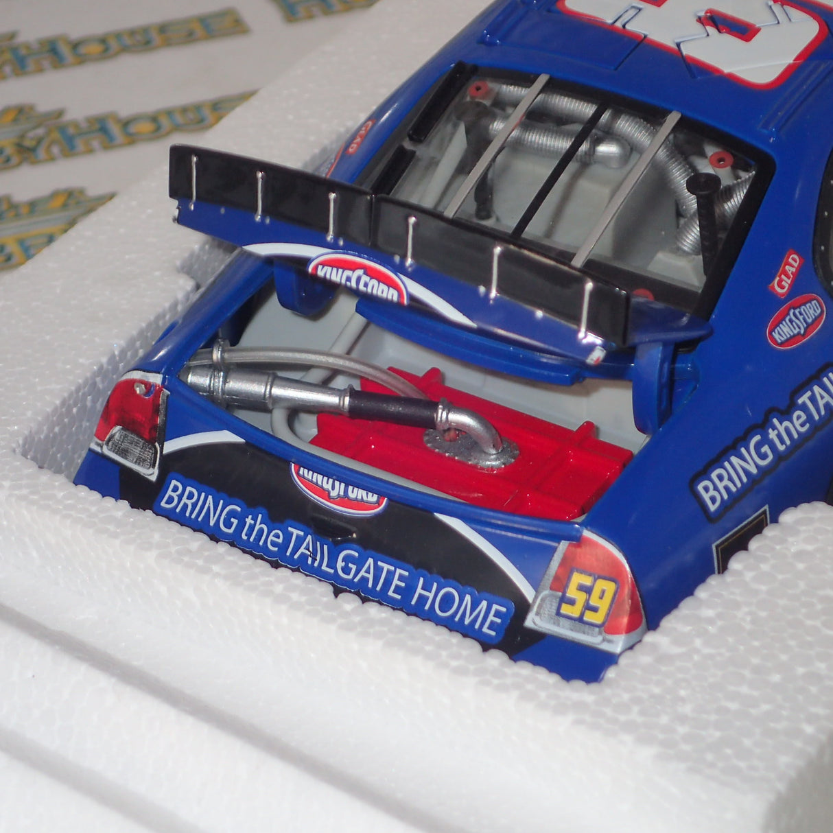 CFS Checkered Flag Sports - 1/24 Scale - Champion Series - 2008 Ambrose #59 “Kingsford Tailgate” Ford Fusion Diecast Model Replica