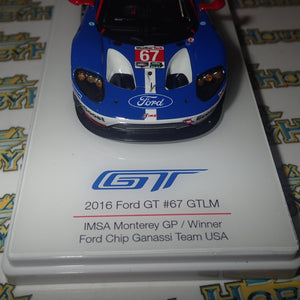 TSM Model TSM430104 - 1/43 Scale Ford GT #67 GTLM IMSA Monterey GP Winner TRUESCALE MINIATURES Model Replica