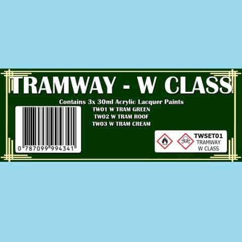 The Scale Modellers Supply - TRAMWAY - W CLASS COLOUR SET Acrylic Lacquer 3 x 30ml Bottles TWSET01