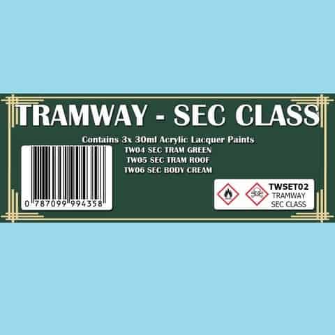 The Scale Modellers Supply - TRAMWAY - SEC CLASS COLOUR SET Acrylic Lacquer 3 x 30ml Bottles TWSET02