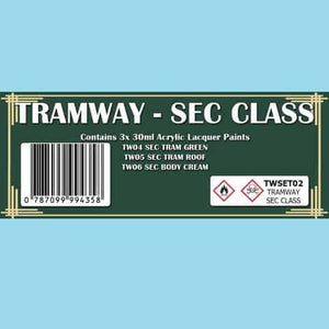 The Scale Modellers Supply - TRAMWAY - SEC CLASS COLOUR SET Acrylic Lacquer 3 x 30ml Bottles TWSET02