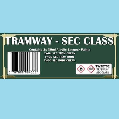 The Scale Modellers Supply - TRAMWAY - SEC CLASS COLOUR SET Acrylic Lacquer 3 x 30ml Bottles TWSET02