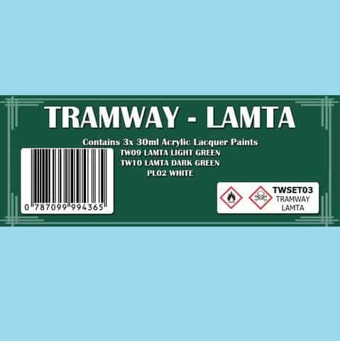 The Scale Modellers Supply - TRAMWAY - LAMTA COLOUR SET Acrylic Lacquer 3 x 30ml Bottles TWSET03
