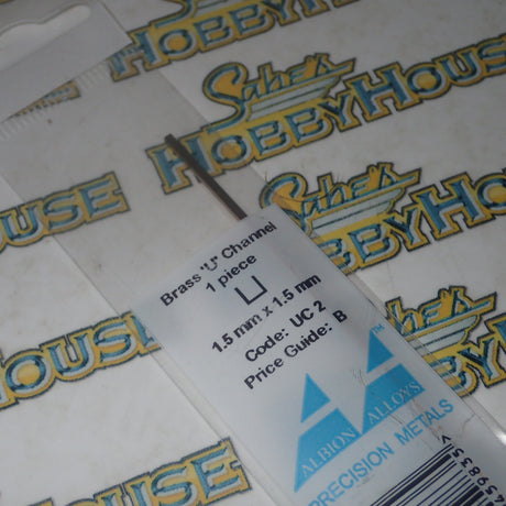 Albion Alloys UC 2 - Precision Metals Brass "U" Channel (1mm X 1.5mm) 300mm Long