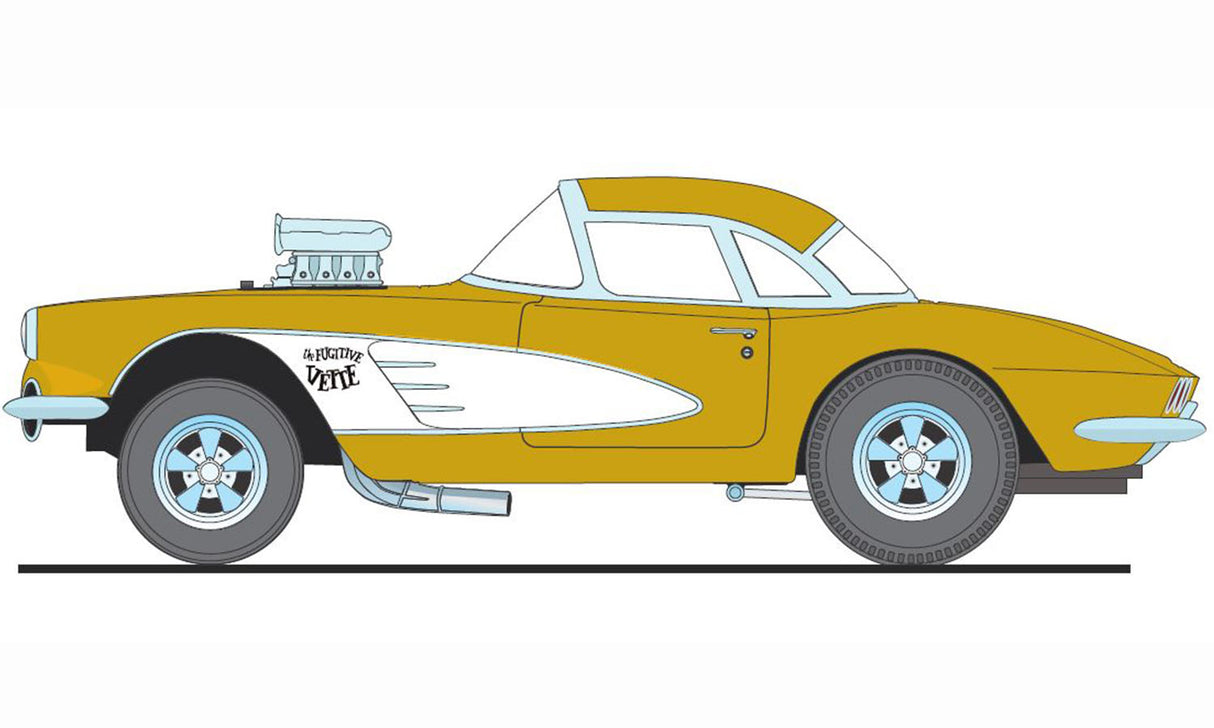 ACME A1800932 - 1/18 Scale 1961 Chevrolet Corvette Gasser - Rat Fink's The Fugitive Vette