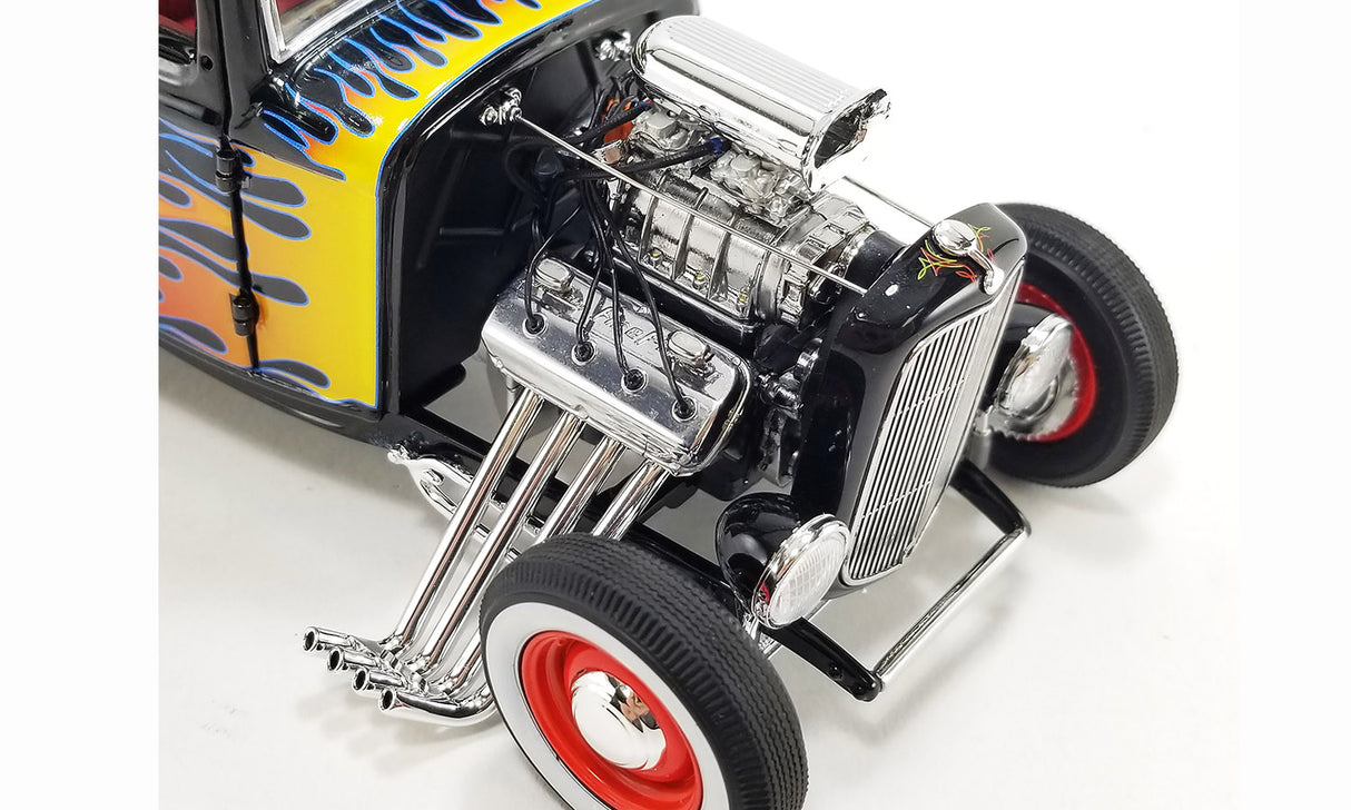 ACME A1805022 - 1/18 Scale 1932 Ford Blown 5 Window w/ Rat Fink figure Diecast Scale Model Replica