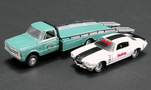 ACME EXCLUSIVE - 1/64 GL-51247 HOLLEY PERFORMANCE - 1967 CHEVROLET RAMP TRUCK WITH 1971 CHEVROLET CAMARO