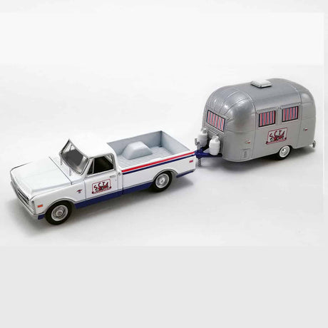 ACME EXCLUSIVE - 1/64 Scale - GL-51339 SCTA 1968 CHEVROLET C-10 WITH AIRSTREAM 16' BAMBI SPORT DIECAST SCALE MODEL REPLICA