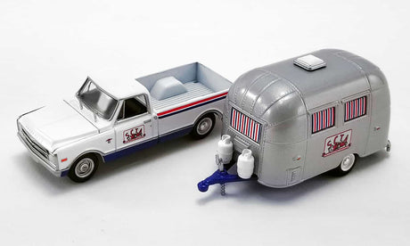 ACME EXCLUSIVE - 1/64 Scale - GL-51339 SCTA 1968 CHEVROLET C-10 WITH AIRSTREAM 16' BAMBI SPORT DIECAST SCALE MODEL REPLICA